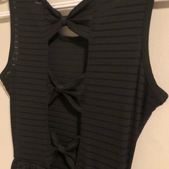 LBD semi sheer sleeveless black mini dress - Picture 7 of 9